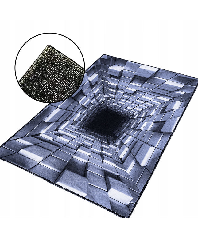 Kilimas svetainei 160x220cm Mėlynas 3D Modernus Optinė iliuzija