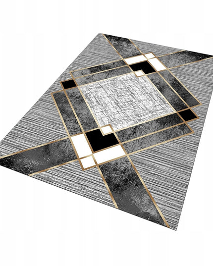 Kilimas svetainei 160x220cm, pilkas, modernaus geometrinio rašto