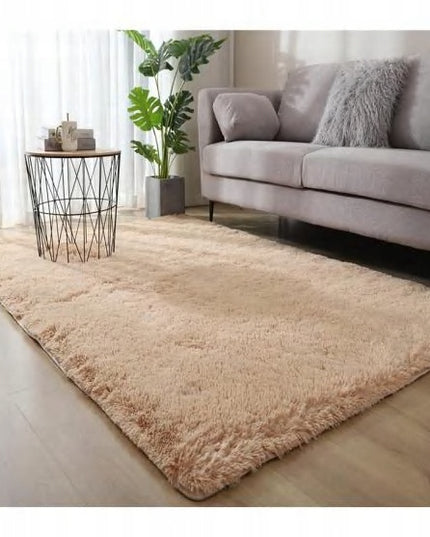 DYWAN ilgo plauko kilimas 120x170 minkštas pūkuotas pilkas auksinis smėlio spalvos VINTAGE modernus