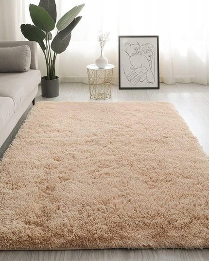 DYWAN ilgo plauko kilimas 120x170 minkštas pūkuotas pilkas auksinis smėlio spalvos VINTAGE modernus