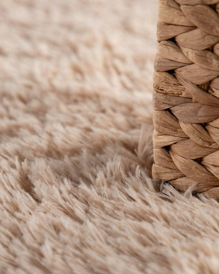 DYWAN ilgo plauko kilimas 120x170 minkštas pūkuotas pilkas auksinis smėlio spalvos VINTAGE modernus