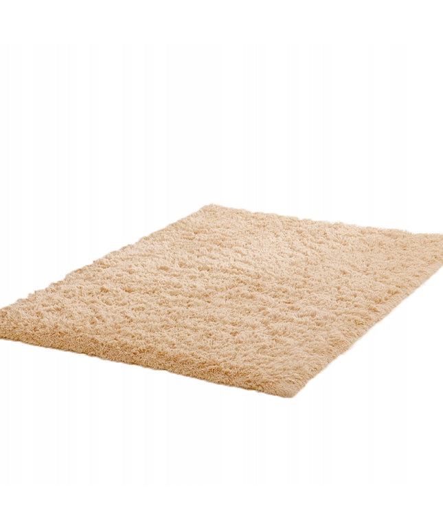 DYWAN ilgo plauko kilimas 120x170 minkštas pūkuotas pilkas auksinis smėlio spalvos VINTAGE modernus