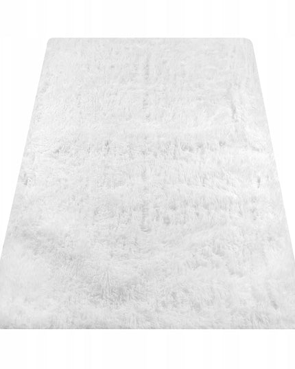 Kilimas Šagilinis Minkštas Svetainei 120x170 cm Purus Plušinis Baltas Apsiūtas