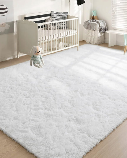 Kilimas Šagilinis Minkštas Svetainei 120x170 cm Purus Plušinis Baltas Apsiūtas