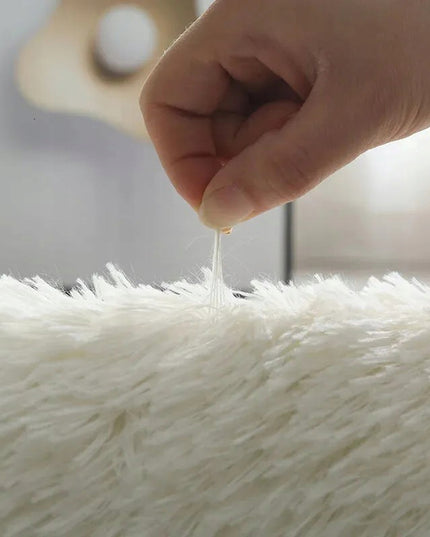 Kilimas Šagilinis Minkštas Svetainei 120x170 cm Purus Plušinis Baltas Apsiūtas