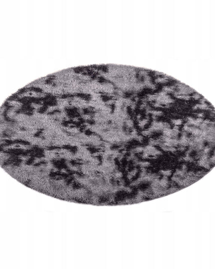 APVALUS SHAGGY KILIMAS SVETAINEI 160CM PLIUŠINIS PILKAS MELANŽAS