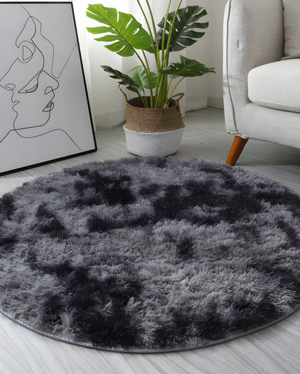 APVALUS SHAGGY KILIMAS SVETAINEI 160CM PLIUŠINIS PILKAS MELANŽAS