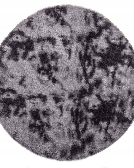 APVALUS SHAGGY KILIMAS SVETAINEI 160CM PLIUŠINIS PILKAS MELANŽAS