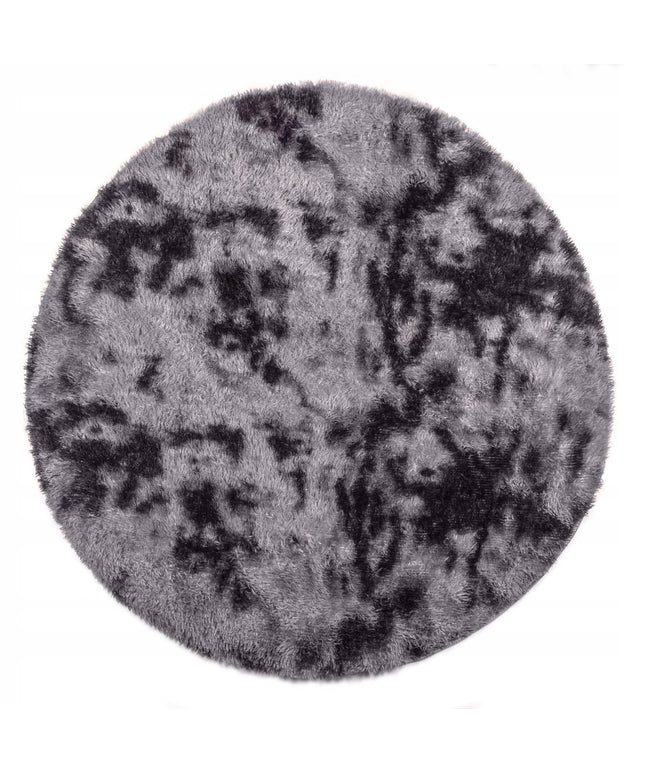 APVALUS SHAGGY KILIMAS SVETAINEI 160CM PLIUŠINIS PILKAS MELANŽAS