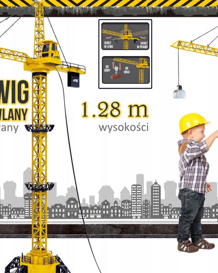 Didelis XXL nuotoliniu būdu valdomas RC Kranas su pulteliu, skirtas vaikams žaisti