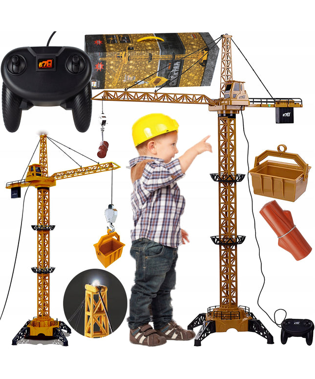 Didelis XXL nuotoliniu būdu valdomas RC Kranas su pulteliu, skirtas vaikams žaisti