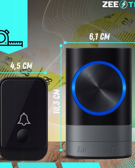 Belaidis durų skambutis varteliams ir vartams, atsparus vandeniui, ilgas 200 m veikimo nuotolis