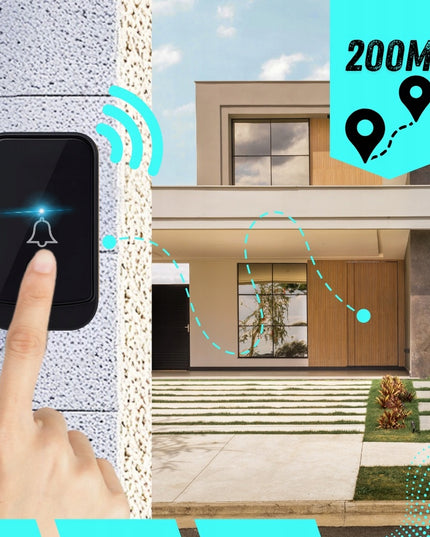 Belaidis durų skambutis varteliams ir vartams, atsparus vandeniui, ilgas 200 m veikimo nuotolis