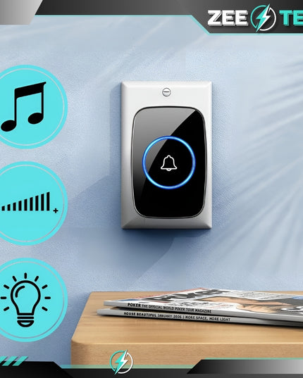 Belaidis durų skambutis, atsparus vandeniui, ilgas 300m veikimo nuotolis, skirtas durims, vartams, paradiniams varteliams