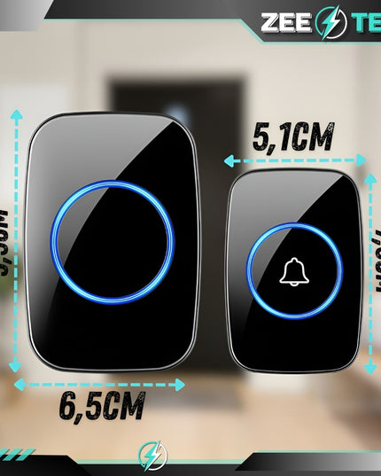 Belaidis durų skambutis, atsparus vandeniui, ilgas 300m veikimo nuotolis, skirtas durims, vartams, paradiniams varteliams