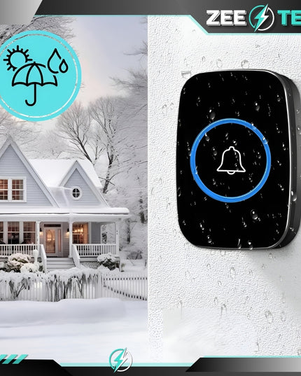 Belaidis durų skambutis, atsparus vandeniui, ilgas 300m veikimo nuotolis, skirtas durims, vartams, paradiniams varteliams