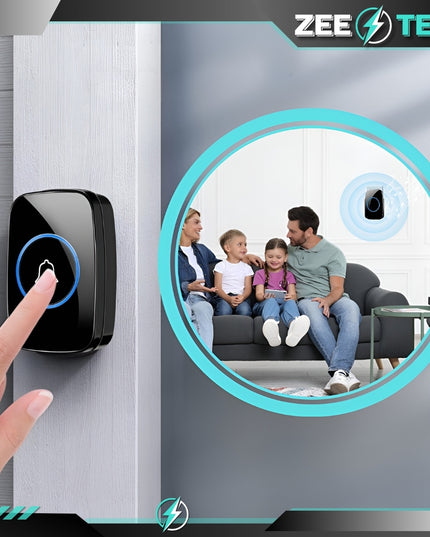 Belaidis durų skambutis, atsparus vandeniui, ilgas 300m veikimo nuotolis, skirtas durims, vartams, paradiniams varteliams