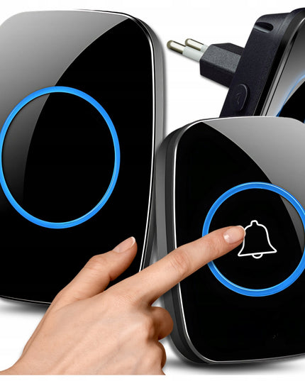 Belaidis durų skambutis, atsparus vandeniui, ilgas 300m veikimo nuotolis, skirtas durims, vartams, paradiniams varteliams