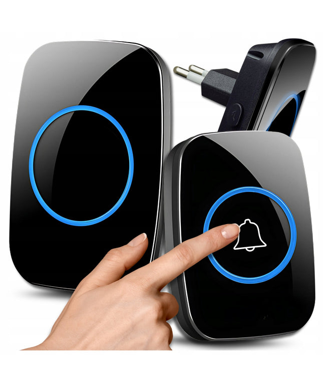 Belaidis durų skambutis, atsparus vandeniui, ilgas 300m veikimo nuotolis, skirtas durims, vartams, paradiniams varteliams