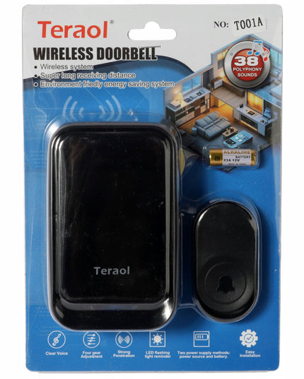 Belaidis durų ir vartelių skambutis, lauko, atsparus vandeniui, su USB baterija