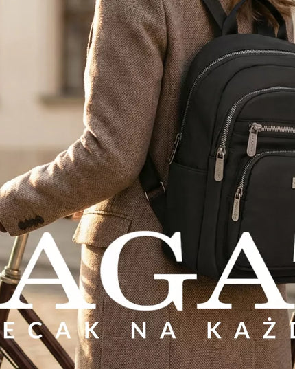Moteriška miesto kuprinė, maža medžiaginė kuprinėlė moterims, juoda ZAGATTO