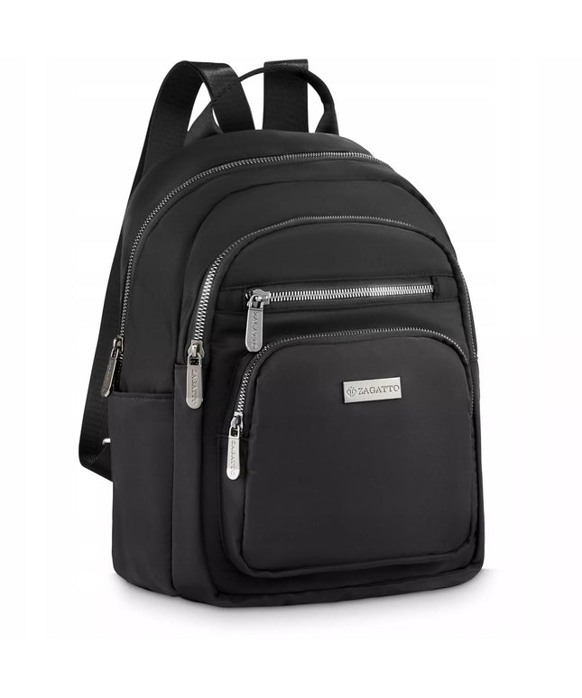 Moteriška miesto kuprinė, maža medžiaginė kuprinėlė moterims, juoda ZAGATTO