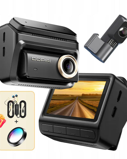 DDPAI Z90 Pro vaizdo registratorius, automobilinė kamera 4K HDR GPS priekinė + galinė