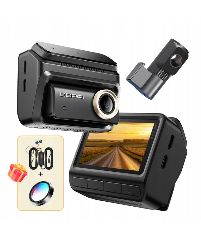 DDPAI Z90 Pro vaizdo registratorius, automobilinė kamera 4K HDR GPS priekinė + galinė