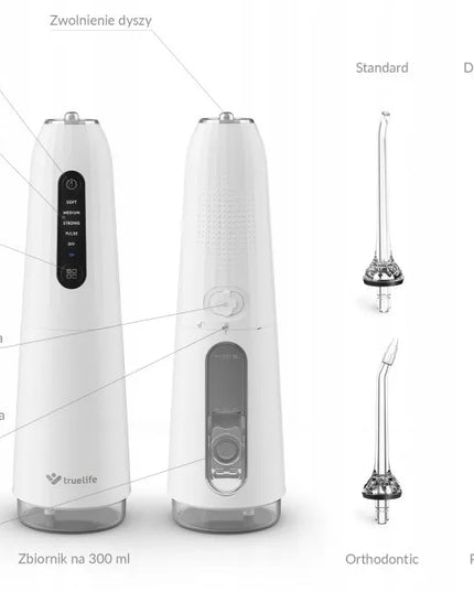„TrueLife AquaFloss Compact C200“ belaidis burnos irigatorius su antgalių rinkiniu