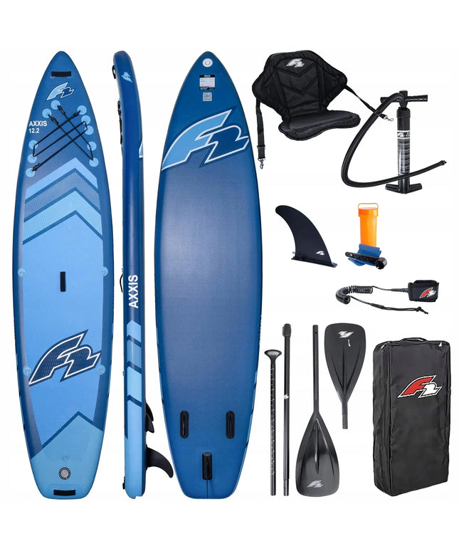 Pripučiama irklentė SUP F2 Axxis 12'2" Navy Blue Combo su 2in1 irklu ir sėdyne