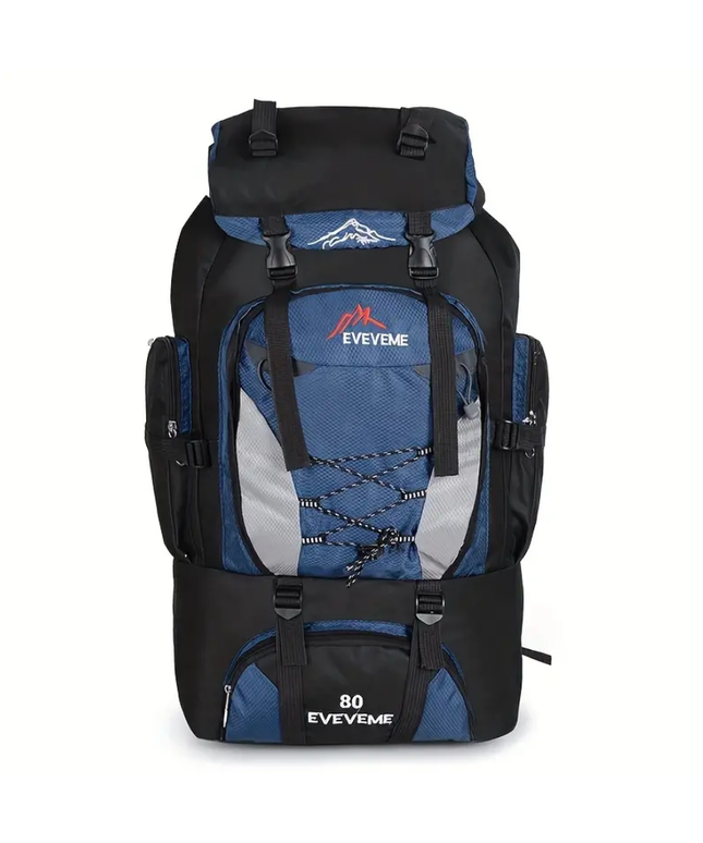 Turistinė kuprinė, žygiams, kopimams į kalnus, atspari vandeniui 80L