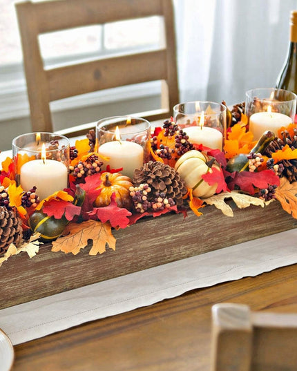 Dirbtiniai rudeniniai lapai, lapų dekoracijos, įvairūs, 96 vnt.