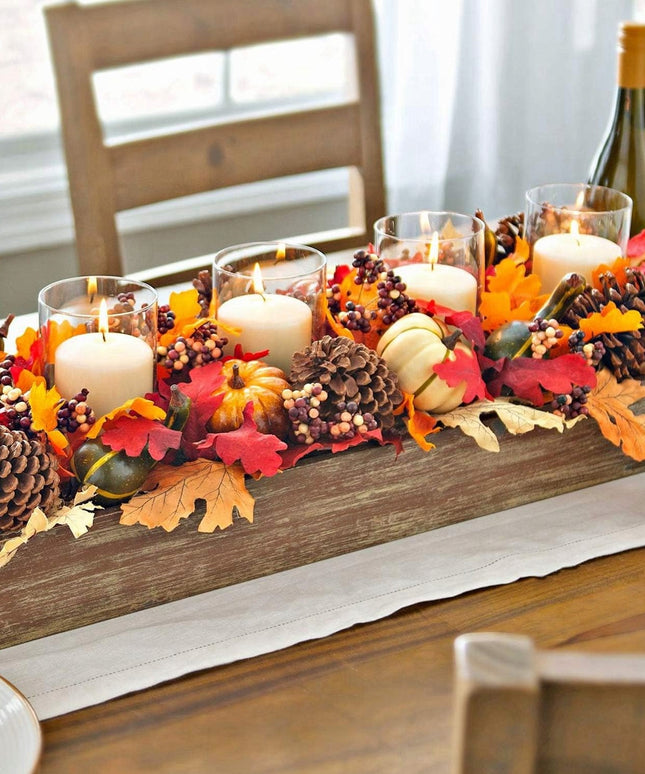 Dirbtiniai rudeniniai lapai, lapų dekoracijos, įvairūs, 96 vnt.