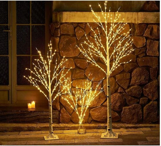 Dirbtinis LED Kalėdinis Beržas 150 cm – Šiltai Balta Šviesa