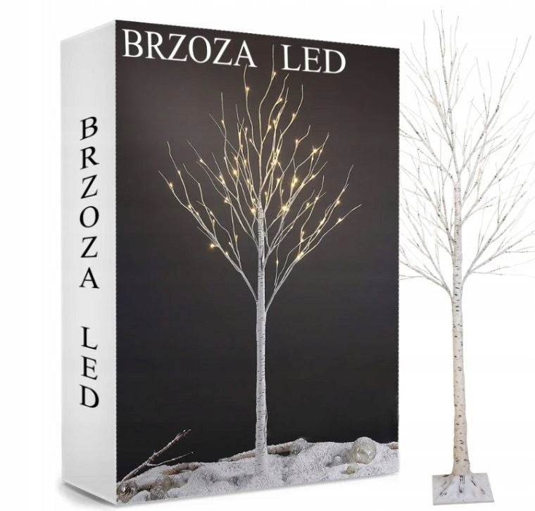 Dirbtinis LED Kalėdinis Beržas 150 cm – Šiltai Balta Šviesa