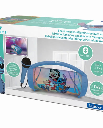 „Lexibook Disney Stitch“ nešiojamasis „Bluetooth“ garsiakalbis su mikrofonu ir karaoke funkcija