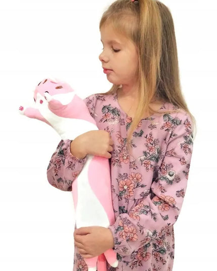 Ilgas rožinis pliušinis katinas, 90 cm
