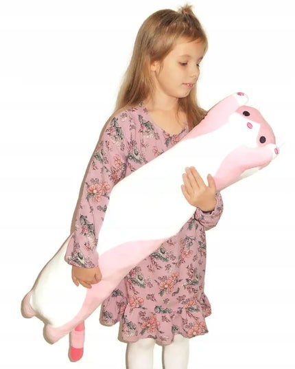 Ilgas rožinis pliušinis katinas, 90 cm