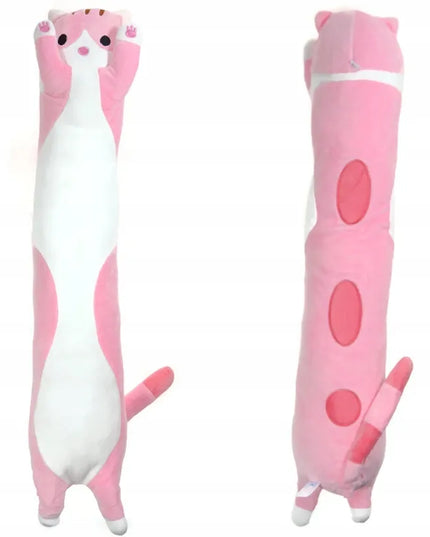 Ilgas rožinis pliušinis katinas, 90 cm