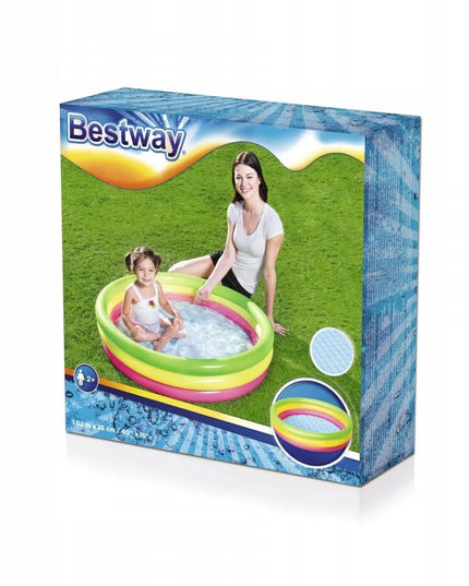 Bestway pripučiamas baseinas vaikams 102x25 cm su pripučiamu dugnu