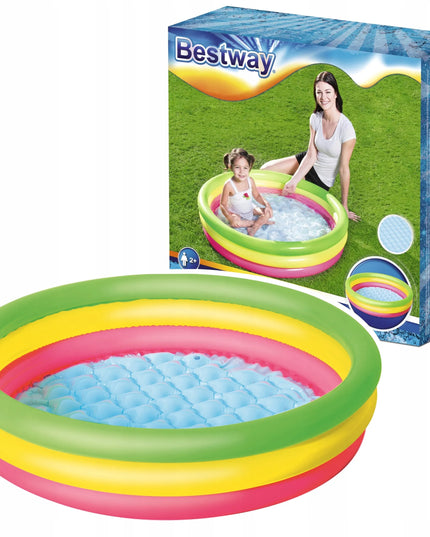 Bestway pripučiamas baseinas vaikams 102x25 cm su pripučiamu dugnu