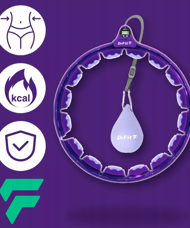 DrFit Hula Hop Premium su skaitikliu lieknėjimui, fitnesui ir kalorijų deginimui