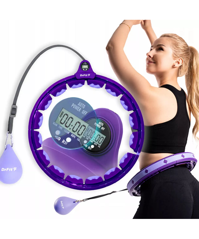 DrFit Hula Hop Premium su skaitikliu lieknėjimui, fitnesui ir kalorijų deginimui