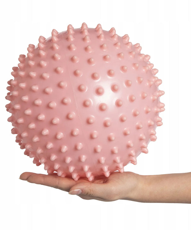 DrFit reabilitacinis fitneso ir pilateso kamuolys su dygliukais, 25 cm, rožinis