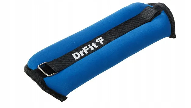 DrFit svoriai kulkšnims ir riešams fitnesui treniruotėms 2x 1kg mėlyni
