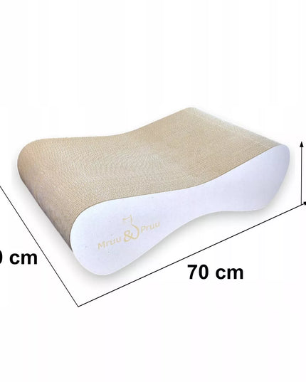 Draskyklė didelėms katėms plati Mruu&Pruu 70x23x40 cm balta melanžinė