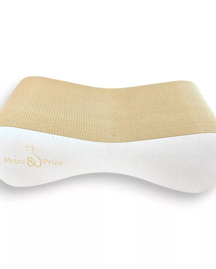 Draskyklė didelėms katėms plati Mruu&Pruu 70x23x40 cm balta melanžinė