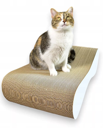 Draskyklė didelėms katėms plati Mruu&Pruu 70x23x40 cm balta melanžinė