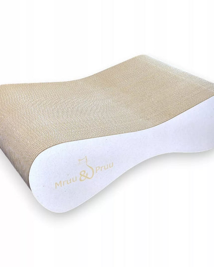 Draskyklė didelėms katėms plati Mruu&Pruu 70x23x40 cm balta melanžinė