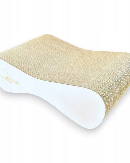 Draskyklė didelėms katėms plati Mruu&Pruu 70x23x40 cm balta melanžinė